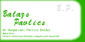 balazs pavlics business card